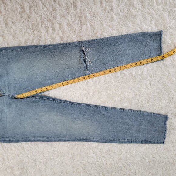 We the Free Distressed Raw Hem Skinny Light Wash Blue Jeans - Size 29 - Picture 7 of 11